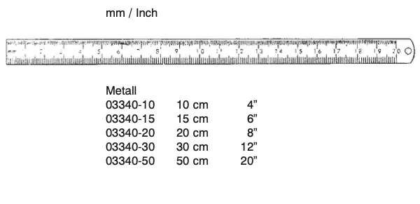 Linjal metall flergångs