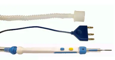 Diatermihandtag teleskopiskt, med rökutsug och hölster